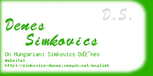 denes simkovics business card